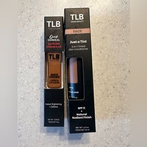 The Lip Bar TLP Quick Conceal Caffeine Cinnamon. Face Just Tint Honey Dip Vegan